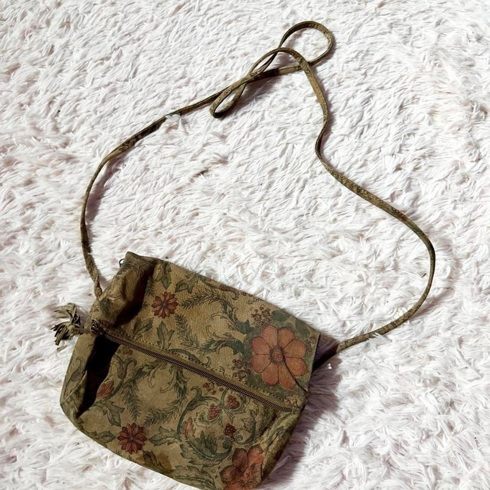 Wilson's Leather Rustic Floral Country Cowgirl Boho Indie Crossbody Bag Earthy